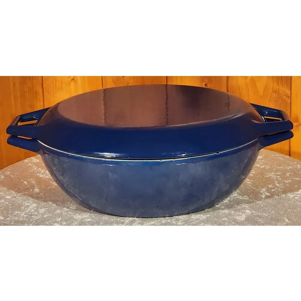 Vintage Copco Dutch Oven w/Lid – Blue Enamel Cast Iron –Mid Century Scandinavian